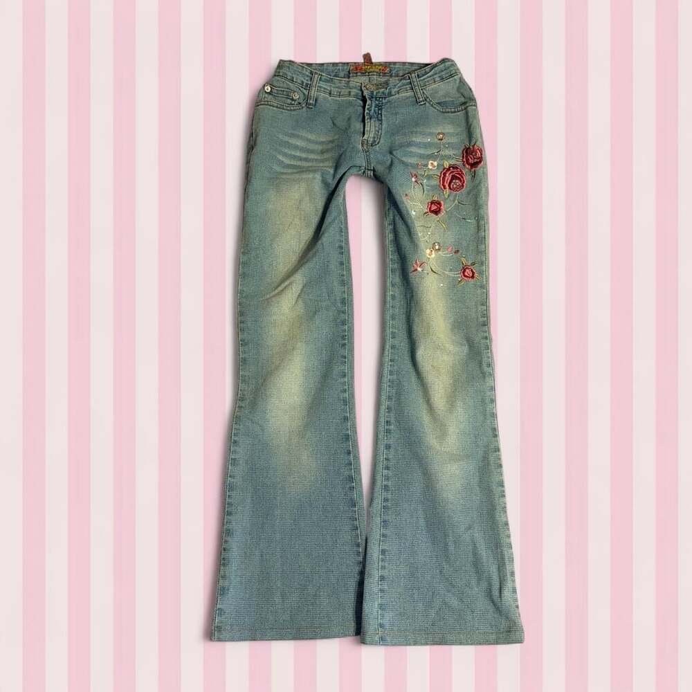 Maple's Selfdom Floral Embroidered Flare Jeans Size 29